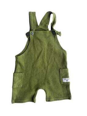 Tahari Baby Boy Ribbed Cotton Overalls 12M Green